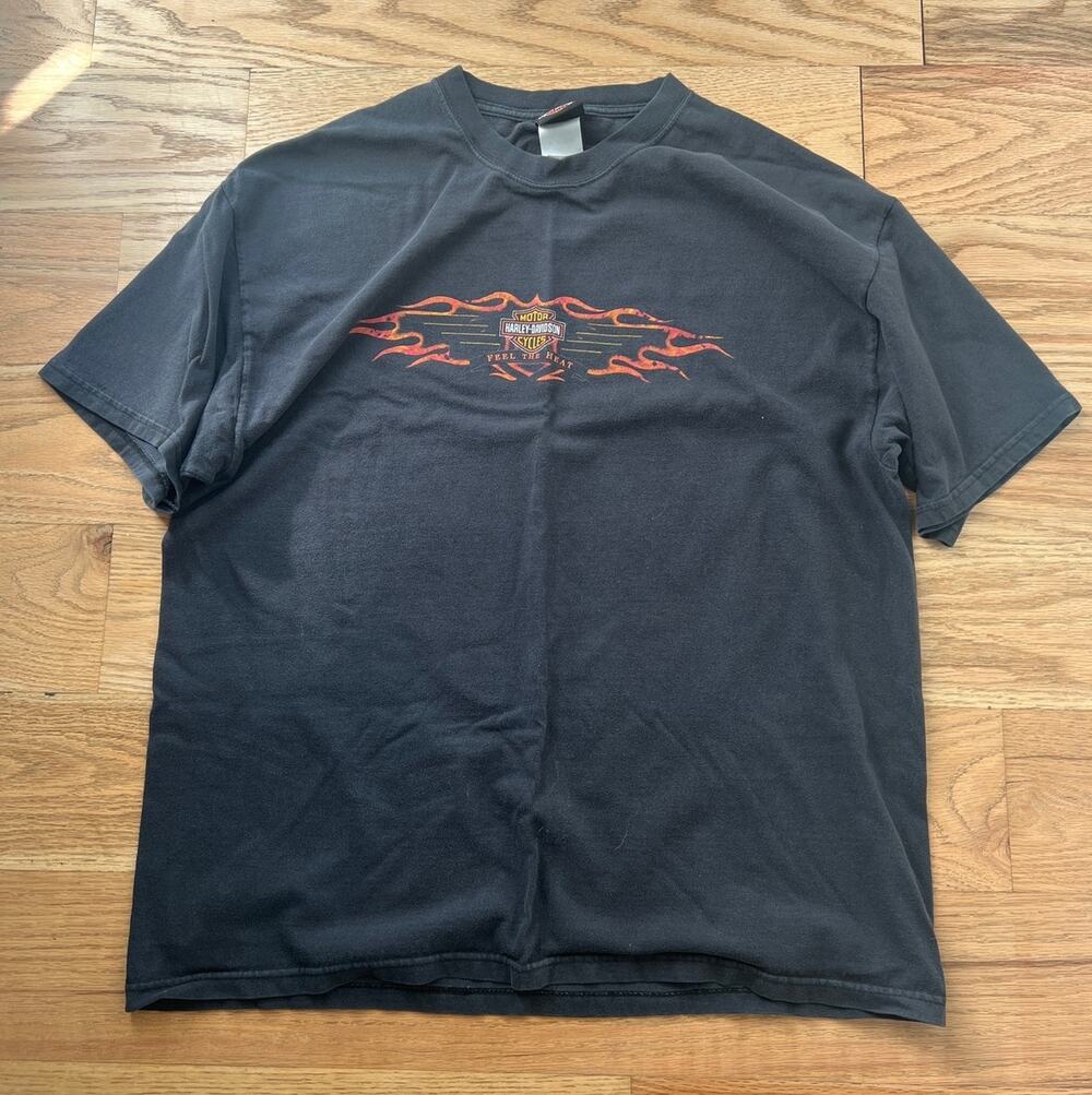 Vintage Harley Davidson Flame T-shirt Oak Lawn Illinois